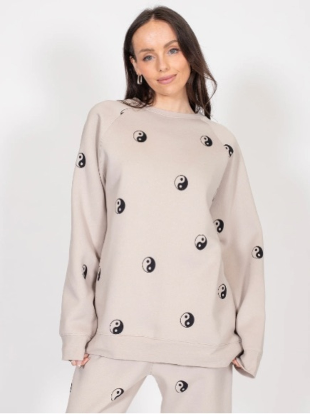 Brunette The Label Ying Yang Oversized Sweatshirt
